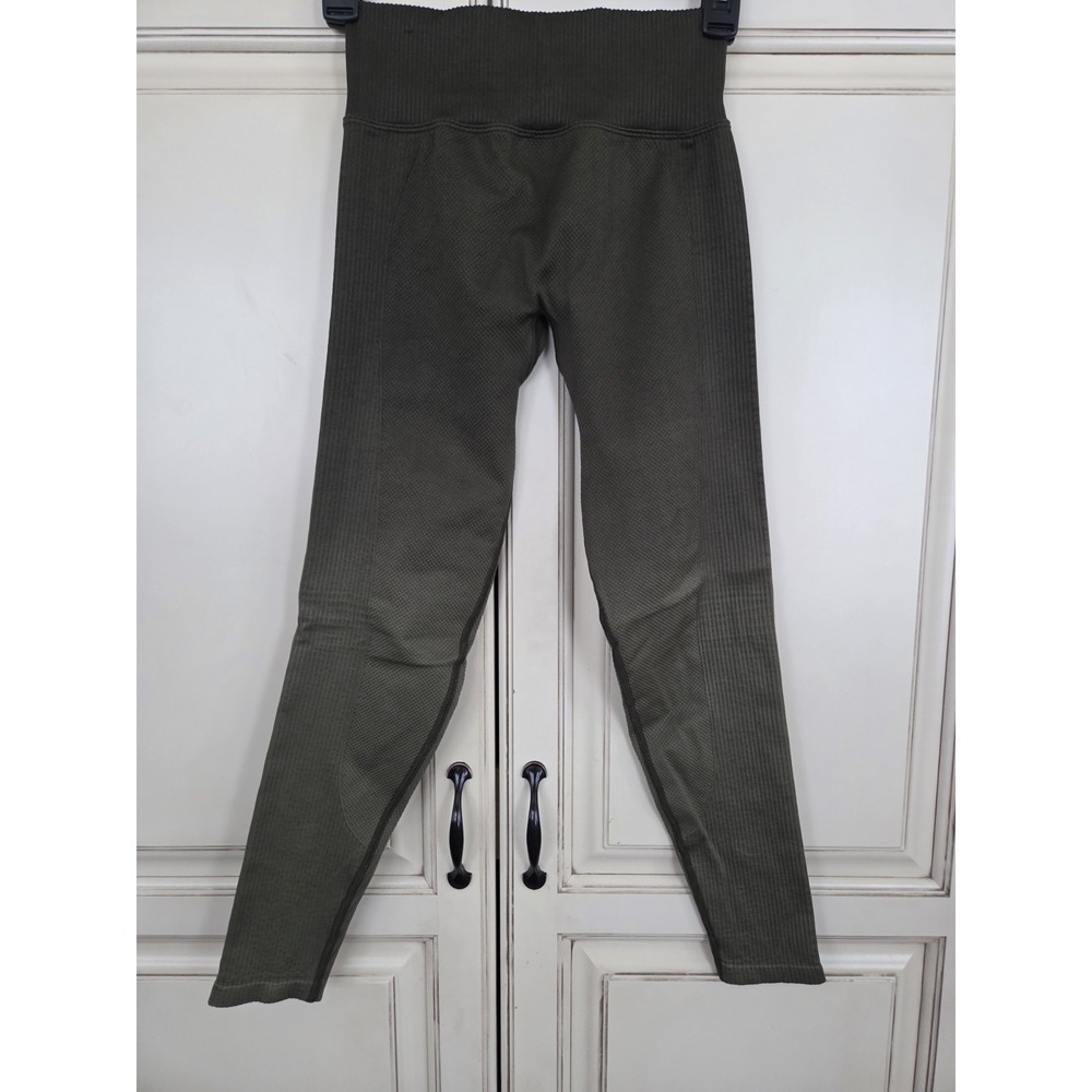 Vs Pink Active Textured Leggings Women's Xs I Am Strong Athleisure Olive Green‎